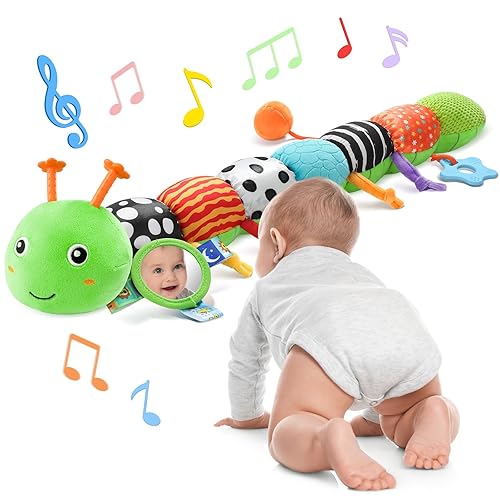 Miniatura 13 de Juguetes para Bebés de 6-12 Meses Oruga Musical Juguetes para Infantes Animales de Peluche 0-3-6 Meses Dentición Tiempo Boca Abajo Juguetes Candy