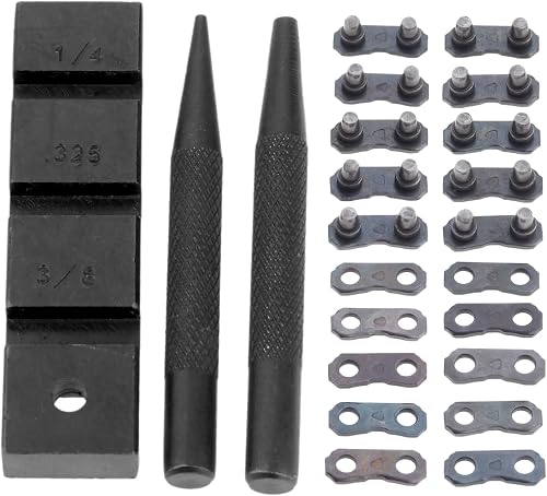 Chainsaw Links 3PCS Pocket Chainsaw Breaker with 10-Set .325" Master Links | Chain Breaker, Rivet Tool & Base + 10 Preset .325" Joiners For 0.058" Chains – Compatible with STIHL & Oregon Compact Saws
