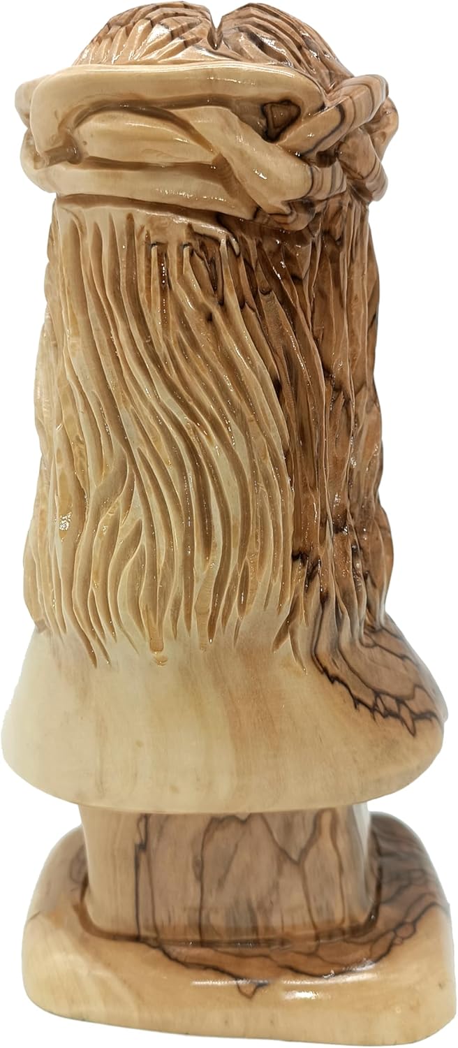 Zuluf Jesus Christ Bust 8.2" - Hand Carved Olive Wood Sculpture Bethlehem Catholic Christian Religious Art Home Decor FIG039