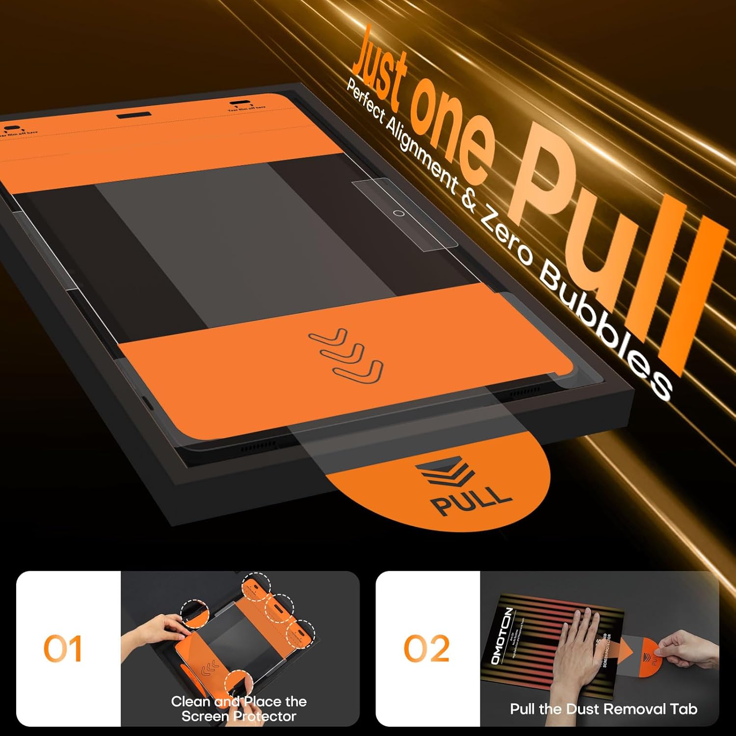 OMOTON Screen Protector for Amazon Fire HD 10 Tablet (13th/11th Generation, 2023/2021 Released)/Fire HD 10 Plus/10 Kids/Kids Pro All-New 10.1 Inch, TOP 9H+ Tempered Glass with Easy Installation Tray, Bubble-Free & Scratch-Resistant