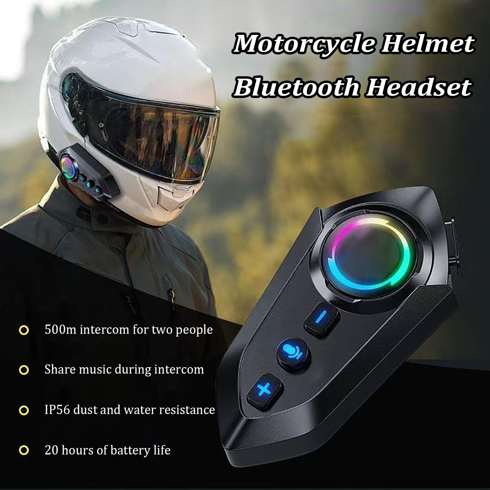 Auriculares Casco Moto para Suzuki Inazuma 250 2012-2017, Impermeable Intercomunicador Casco Moto, Casco de Moto Auriculares Universal con Todos Los Cascos