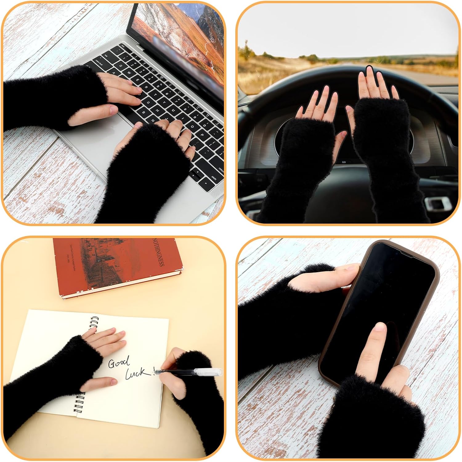 1 Pc Fur Arm Warmers, Black Fingerless Gloves Women, Long Hairy Gloves for The Wrist for Arm Warmth, Fingerless Gloves - Image 8