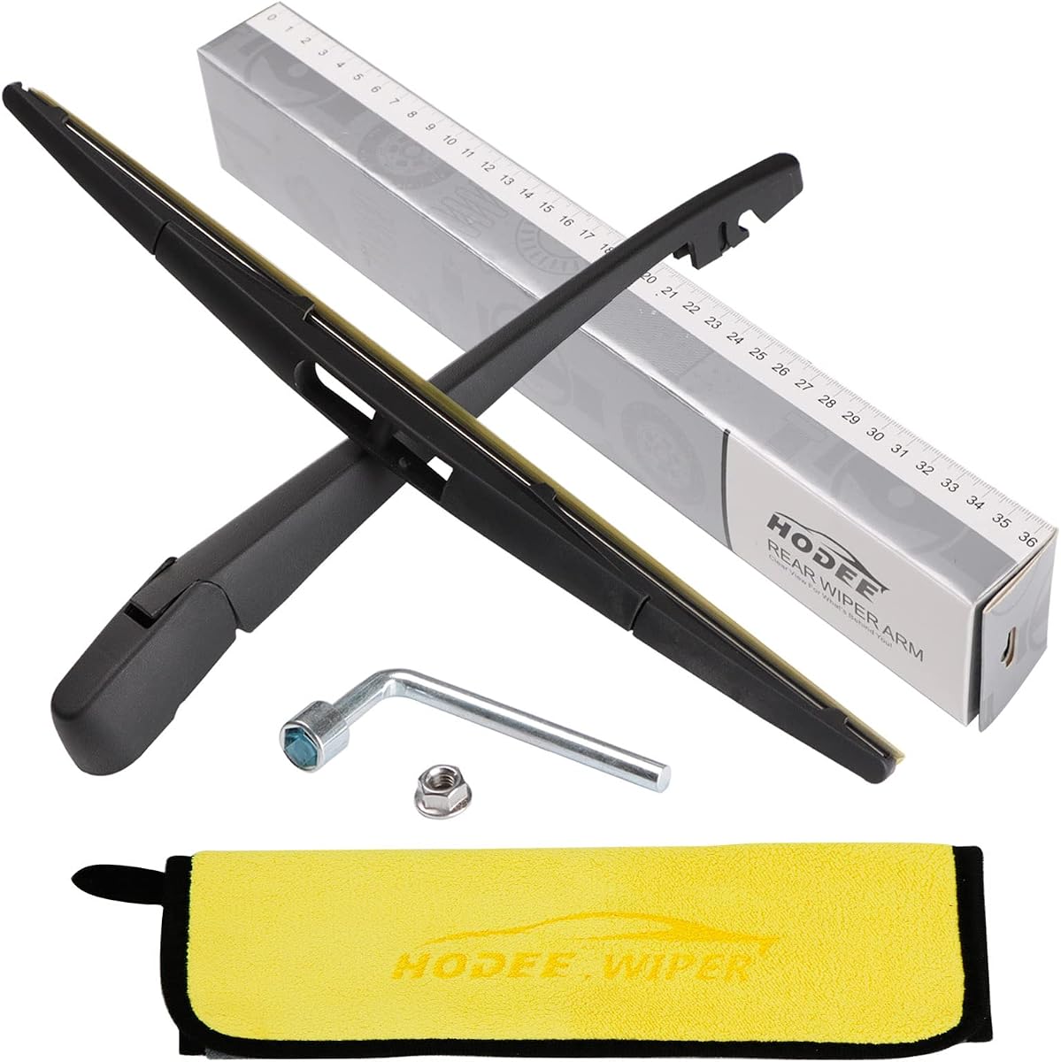 Rear Windshield Wiper Arm & Blade for Subaru Crosstrek 2018-2023 | OEM-Replacement :86532-FL100,Assembly :Cap Cover/Nut/Towel/Accessories,Easy Install to Back Window,Streak-Free ALL-Season
