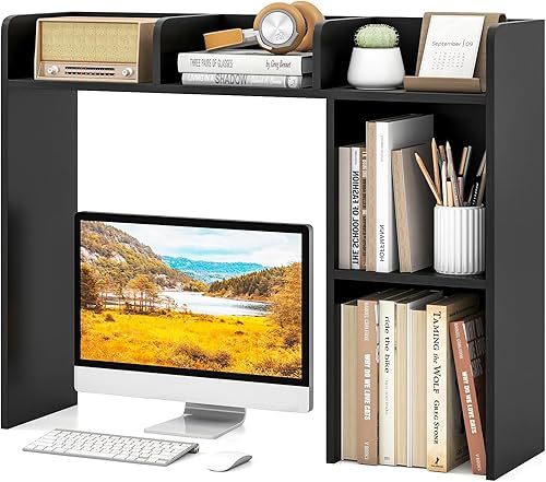 Vista 18 de Tangkula Estantería de escritorio, gabinete de almacenamiento de encimera de 37 pulgadas con 7 cubos y 3 estantes ajustables, organizador