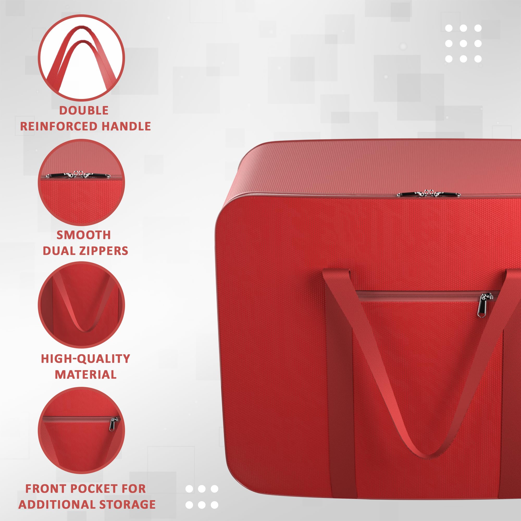 Kuber Industries Nylonowe pudełko do przechowywania pod łóżkiem, 72 l, duże, king size, torby do przechowywania koców, pojemniki do przechowywania na łóżko podwójne, torba do przechowywania ubrań