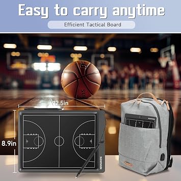 Electronic Basketball Coach Board - Premium Tactical Marker Board with Large LCD Screen and Stylus Pen, Digital Rechargeable Basketball Training Equipment for Coach and Game Plan