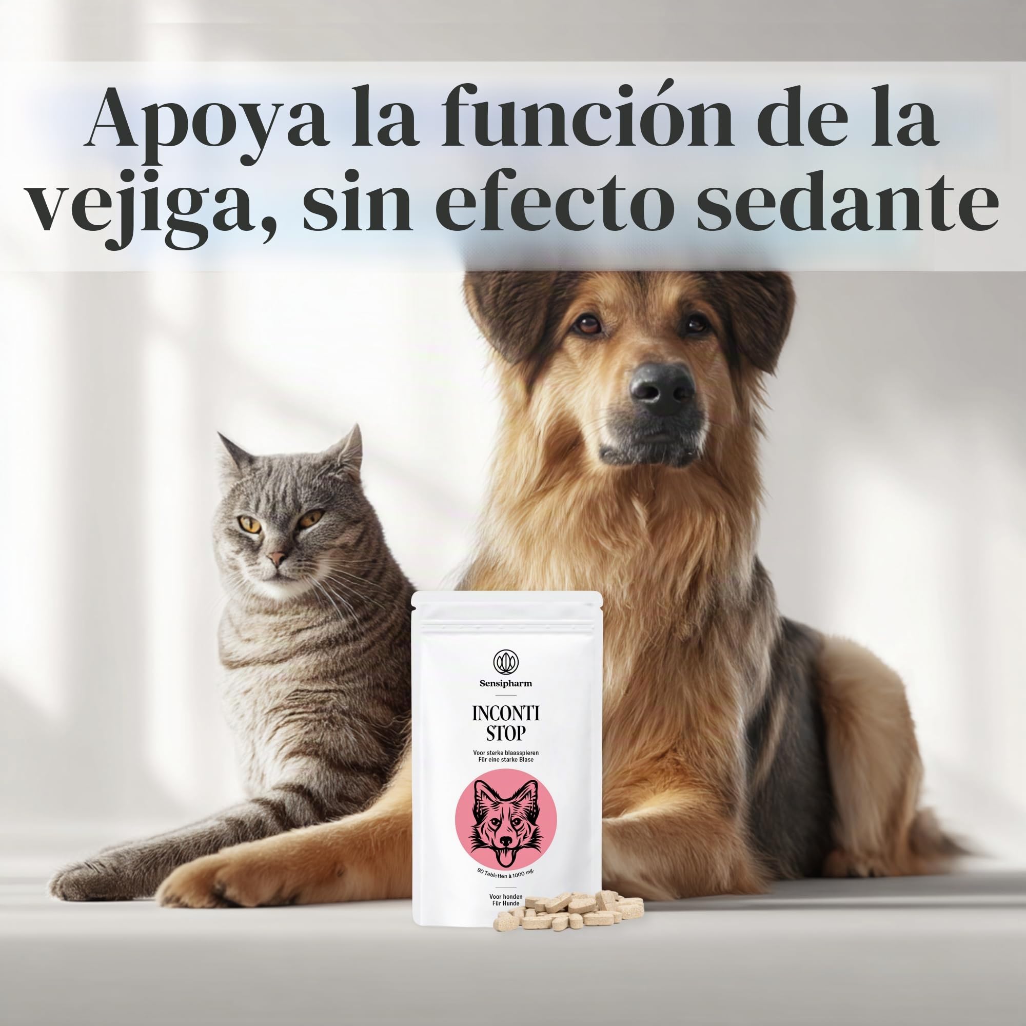 Inconti Stop Perro – incontinencia y Debilidad de la vejiga Hembra y Macho – Apoyo Natural de Las vías urinarias Ante pérdidas de orina, Goteo y Control reducido – 90 Comprimidos