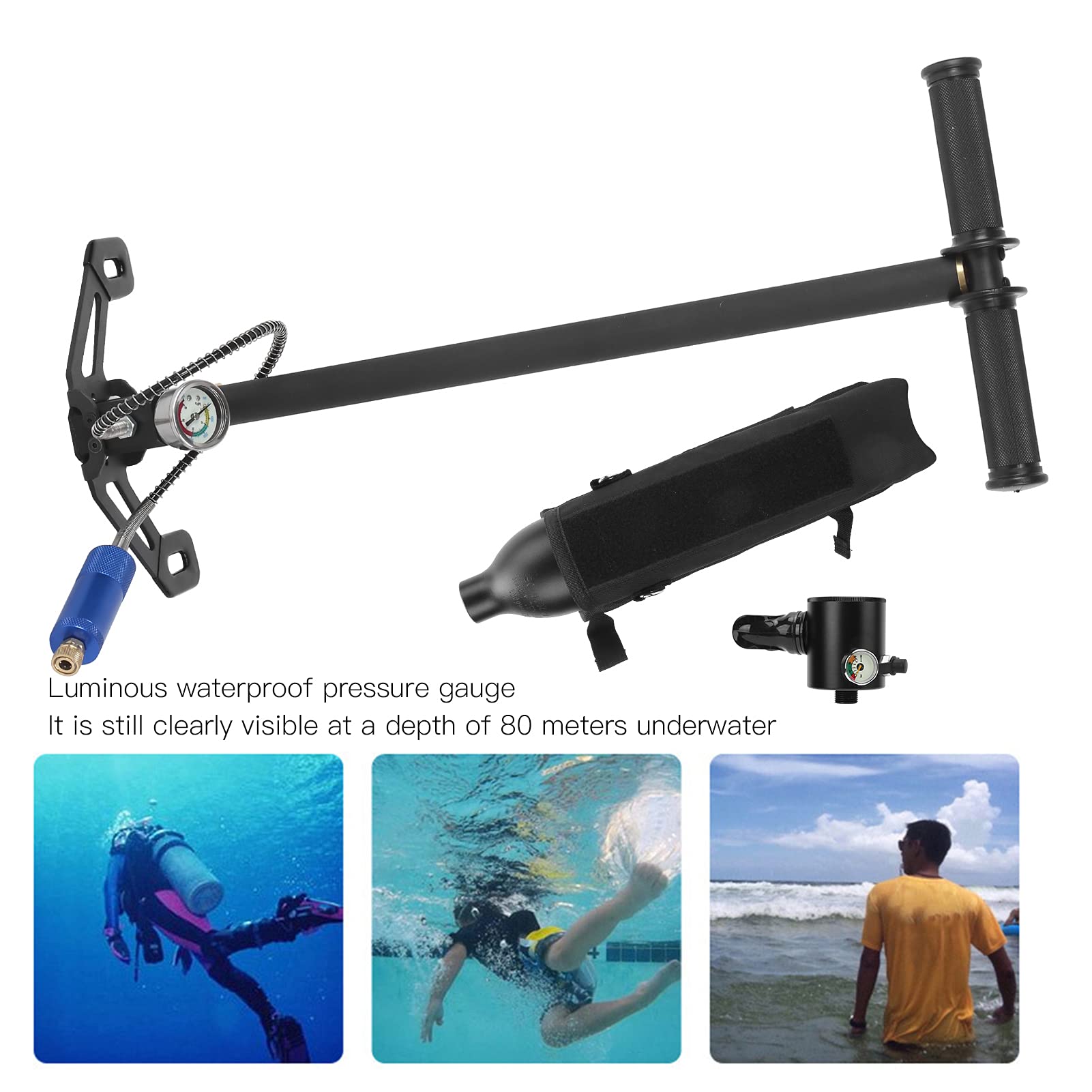 Équipement de Plongée sous Marine, 0.5l Mini Bouteille D'oxygène pour Bouteille de Plongée avec Une Capacité de 5 à 10 Minutes, Portable Plongée Réservoir Kit Mini Réservoir Plongée sous(#1)