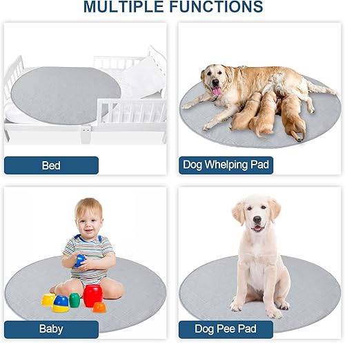 Miniatura 6 de Almohadillas lavables para orina de perros, paquete de 2 unidades, almohadillas impermeables para parto de perros, almohadilla acolchada