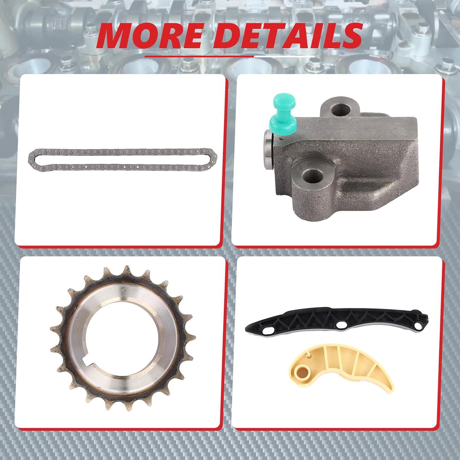 Timing Chain Kit with Oil Pump Gear Replace OE 24321-2G111 for Optima Engine G4KH G4KC 2.4L For SONATA 2.4L 23121-2G561, 24410-2G101, 24470-2G151, 24420-2G101