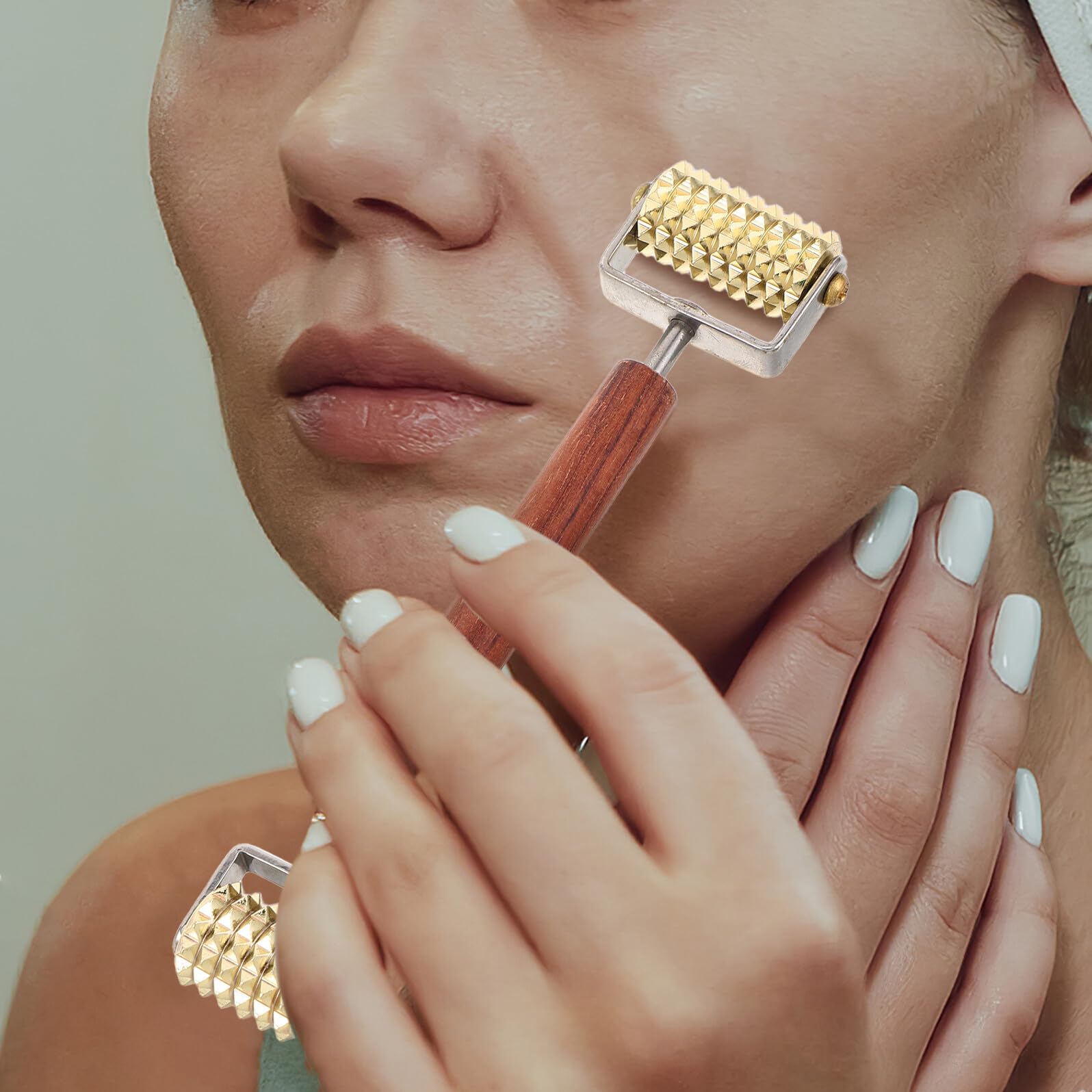 UKCOCO Rodillo Facial Multifuncional de Belleza con para Estimulación y Elevación de Piel Dispositivo Portátil para Cuidado Facial y Optimización de Absorción de Productos Uso Casa