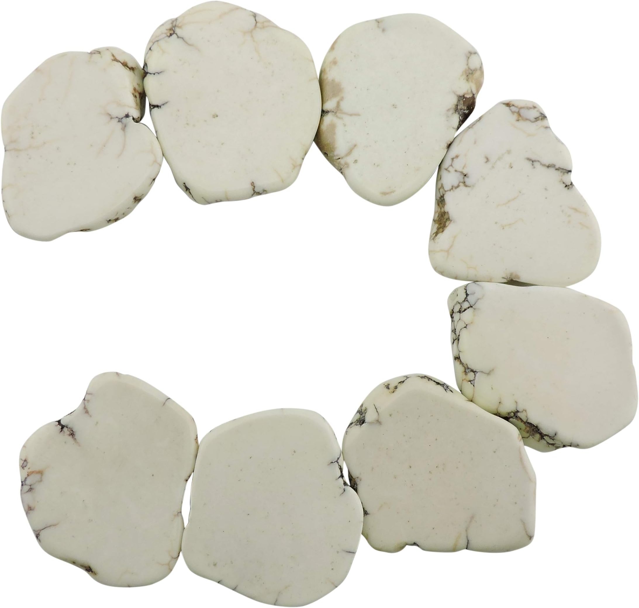 COIRIS 10pcs Natural White Turquoise Gemstone Big Irregular Shape Chips Stone Loose Beads for Jewelry Making (ZS-1133-L)