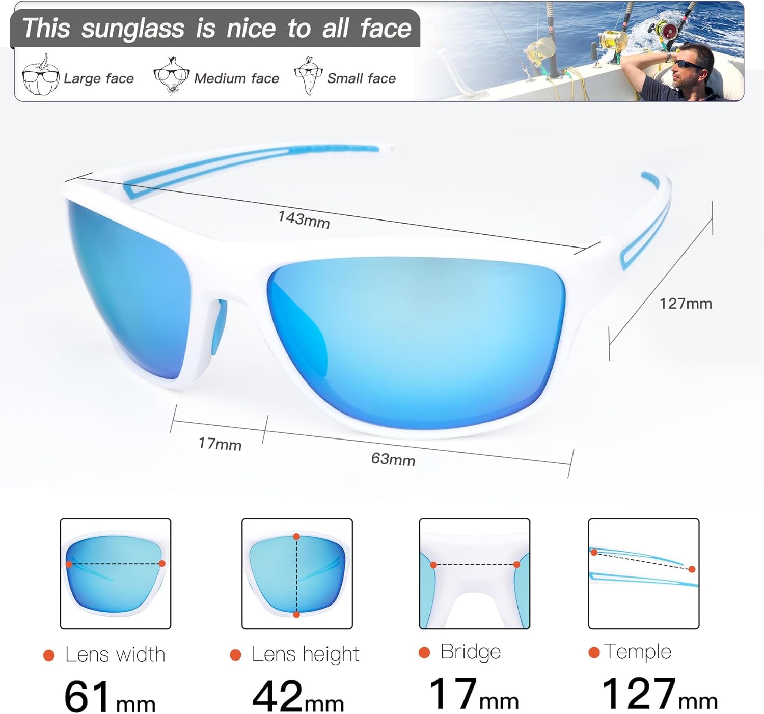Sport Polarized Sunglasses for Men and Women, UV Protection Sunglasses for Running Fishing Cycling - Image 5