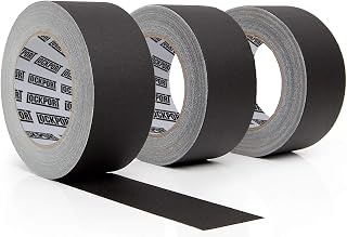 Black Gaffers Tape 3 Pack – 90 Ft x 2 in – Waterproof, No Residue, Non-Reflective, Easy Tear, Stage Tape – Gaff Cloth Tape for Photography, Filming Backdrop, Production