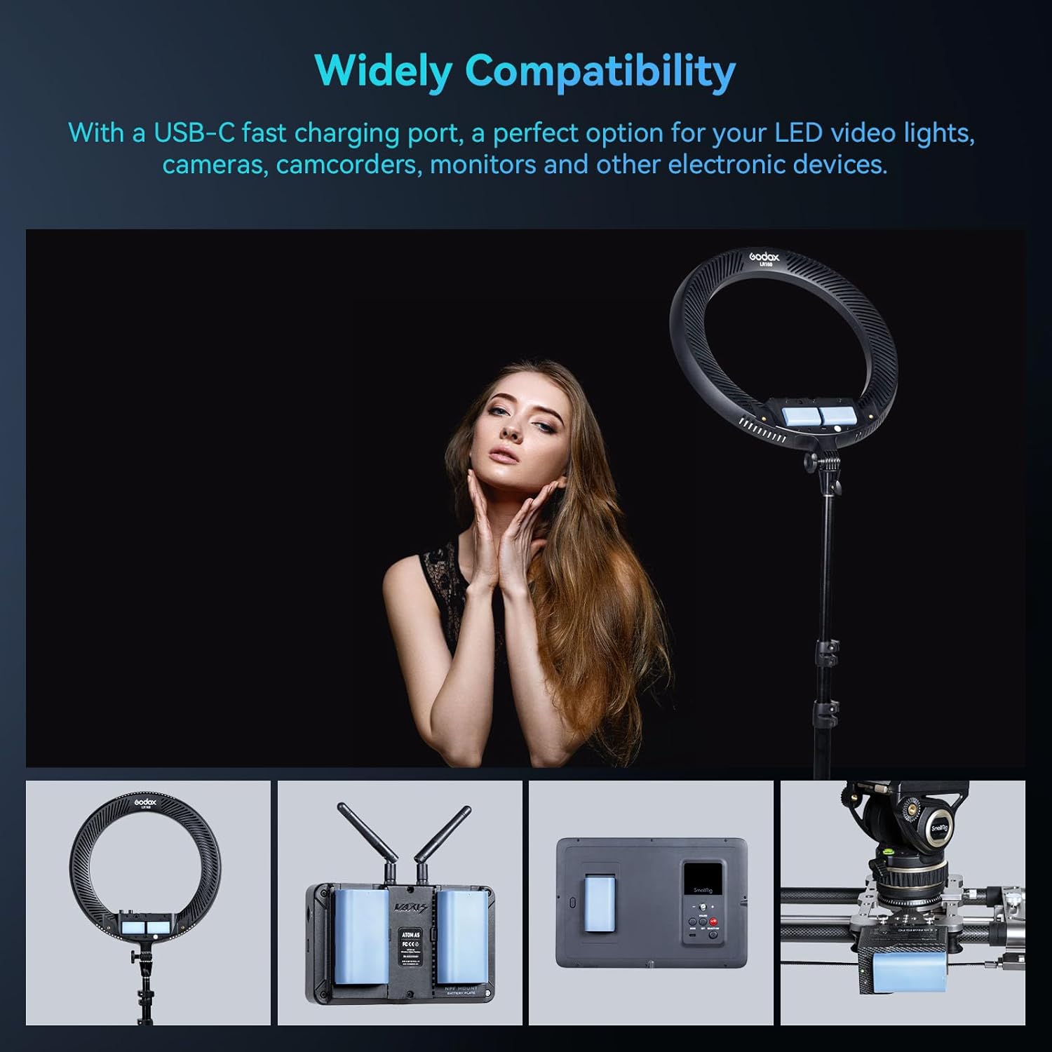 SMALLRIG NP-F970 Battery with OLED Screen and NP-F550 Battery