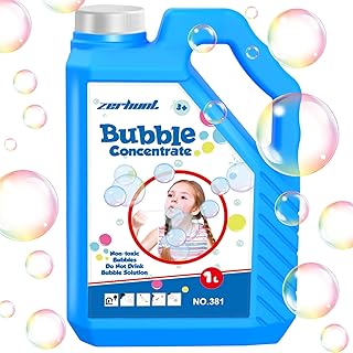 Zerhunt Bubble Solution: 33.8OZ Bubble Concentrate Solution for Bubble Machine| Bubble Solution Refill for Giant Bubble Wand, Bubble Gun Blower, Bubble Lawn Mower, Birthday Party Favors Wedding(Blue)