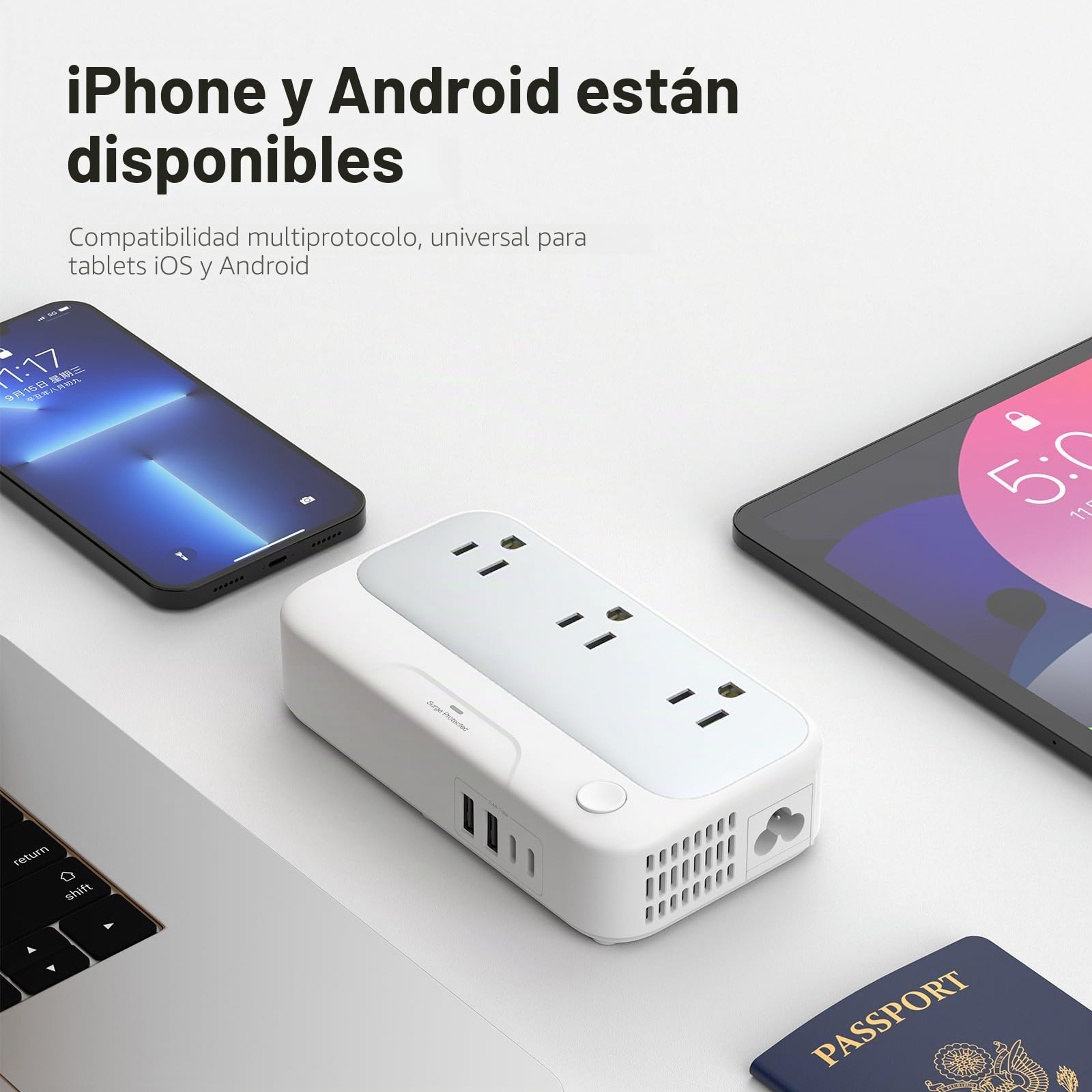 Convertidor de voltaje universal de nosotros a Europa, 220 V a 110 V Power Travel Converter Combo, adaptador europeo reductor de 250 W 220 a 110 para Reino Unido Italia, Transformador de viaje europeo