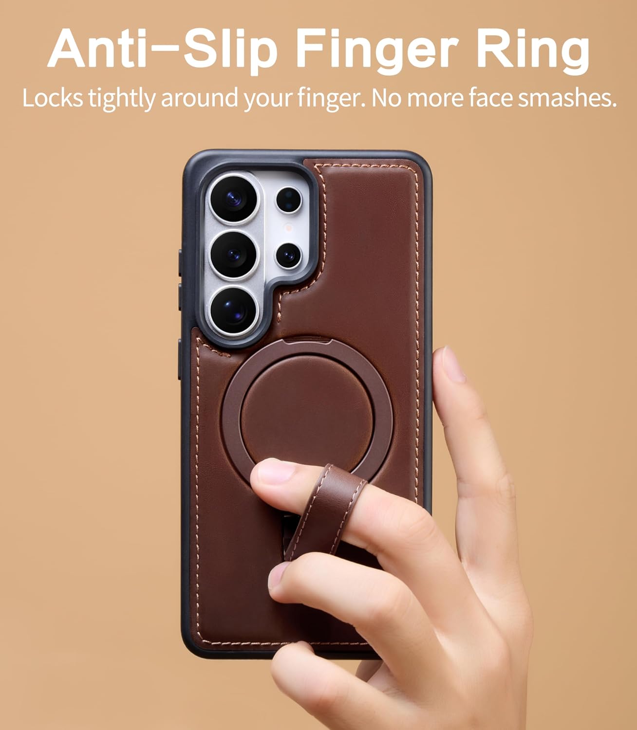 Butaiga for Samsung Galaxy S26 Ultra Case Leather with Stand, Cocoa image 3