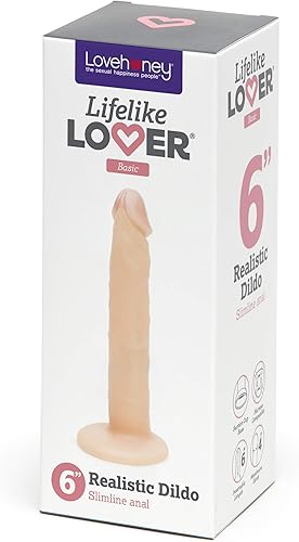 Vista 7 de Lovehoney Lifelike Lover - Consolador anal realista de 6 pulgadas para hombres, mujeres y parejas, delgado firme con ventosa, juguete sexual