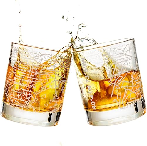 Miniatura 11 de Greenline Goods Vasos de Whisky - Juego de Regalo de Vaso Tumbler de 10 Oz para Amantes de Denver, Grabados con Mapa de Denver Vaso Old Fashioned