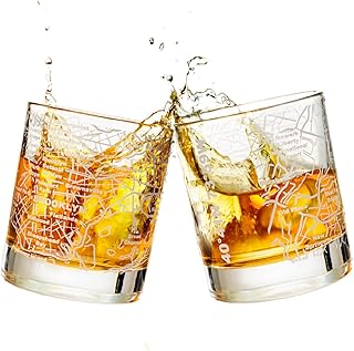 Greenline Goods Whiskey Glasses - 10 Oz Tumbler Gift Set for Brooklyn lovers, Etched with Brooklyn Map | Old Fashioned Rocks Glass - Set of 2