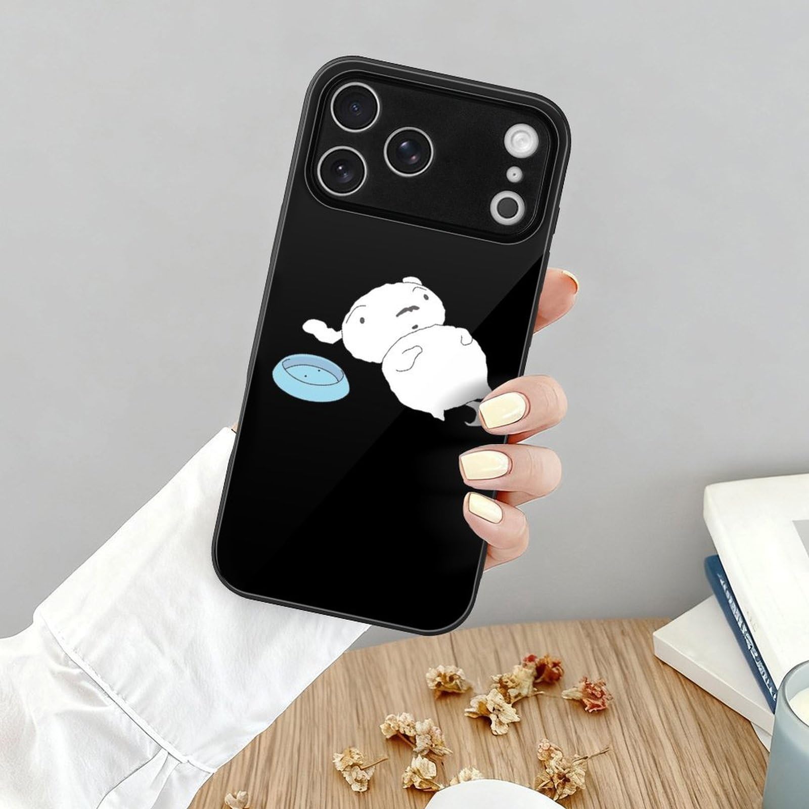 Custodia per iPhone 17 Pro Max, custodia per smartphone, antiurto, vetro temperato, guida gessata, Shiro iPhone 17 Pro Max, custodia protettiva elegante e leggera e anti-ingiallimento per Huawei 17