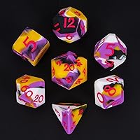 Vista 10 de Dados DND de silicona de 7 troqueles, juego de dados poliédricos D&D, bordes redondos, suave y perfecto para juegos de fiesta de D&D RPG Bar Pub