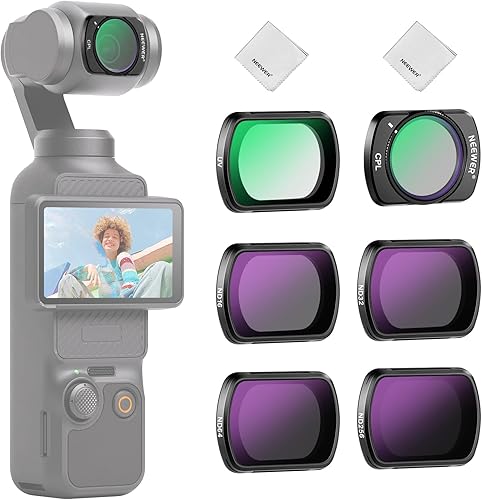 Miniatura 10 de NEEWER Kit de filtro magnético ND y CPL compatible con DJI OSMO Pocket 3, paquete de 4 filtros ND16 ND64 ND256 CPL polarizadores y de densidad