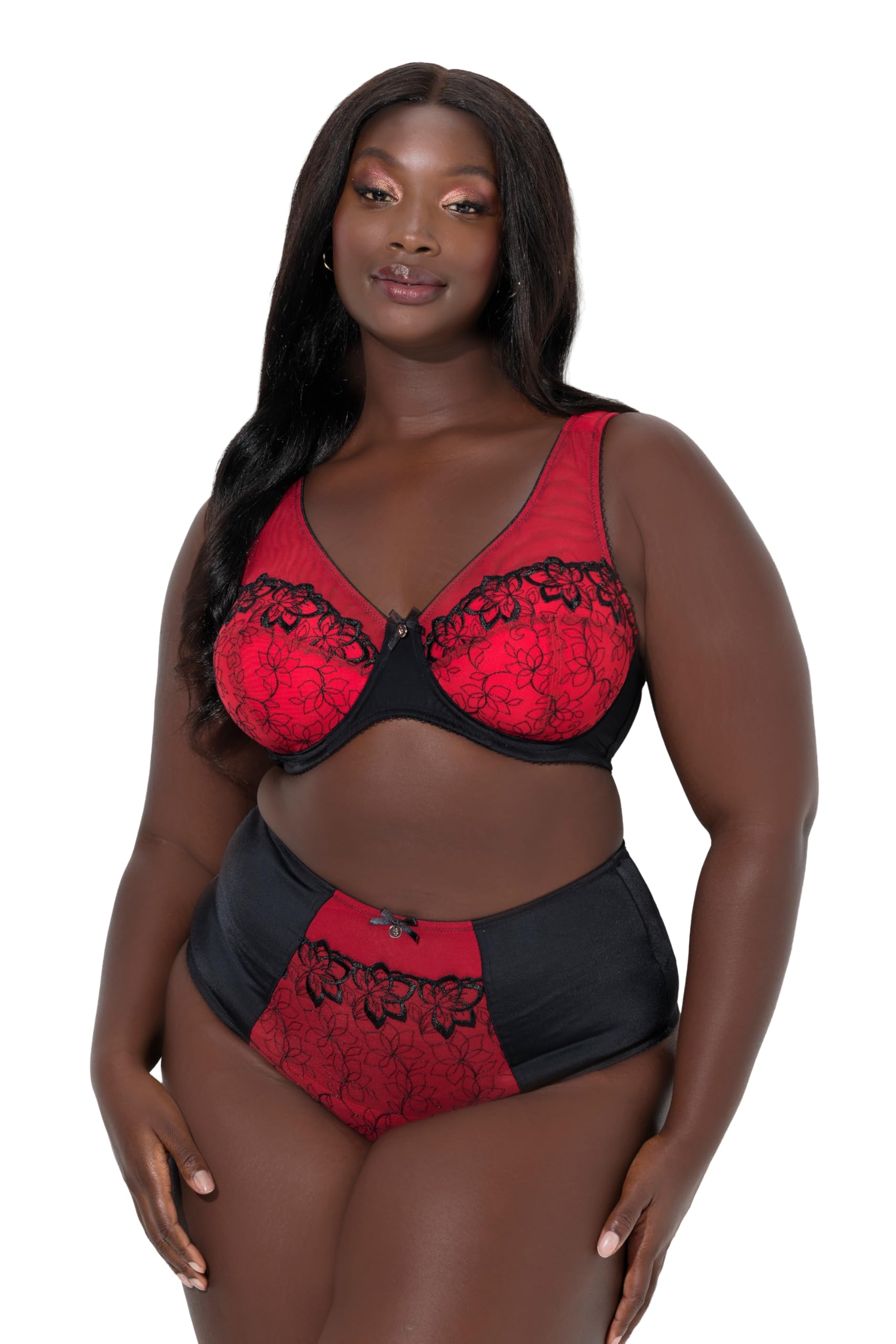 Ulla Popken Damen große Größen Übergrößen Plus Size Bügel-BH, Mesh, Stickerei, Softcups 844676