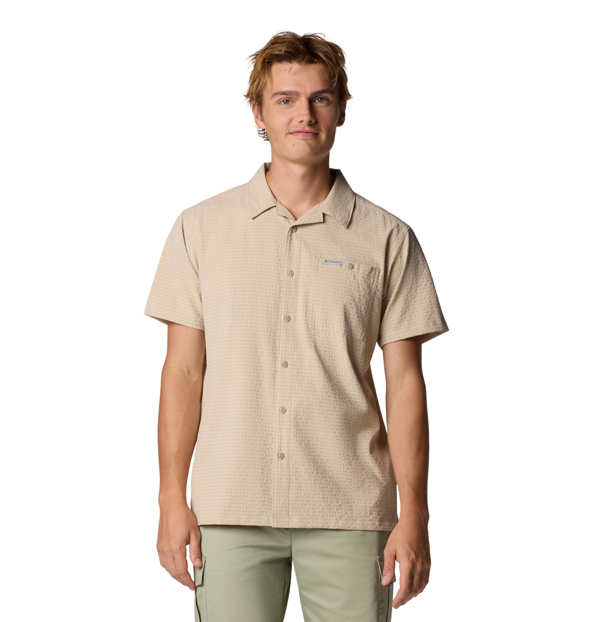 Columbia Men's Utilizer Short Sleeve Camp Shirt Ancient Fossil