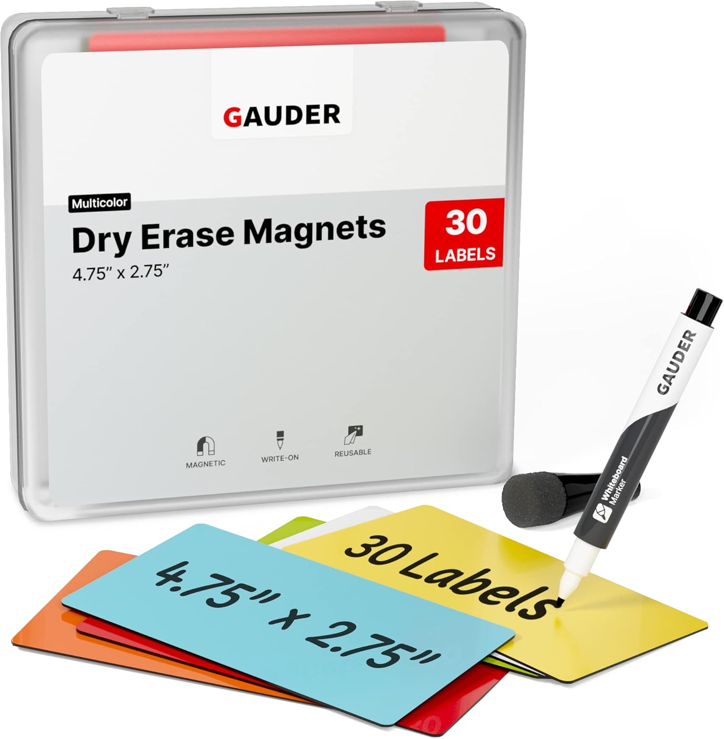 GAUDER Dry Erase Labels 30x Labels (4