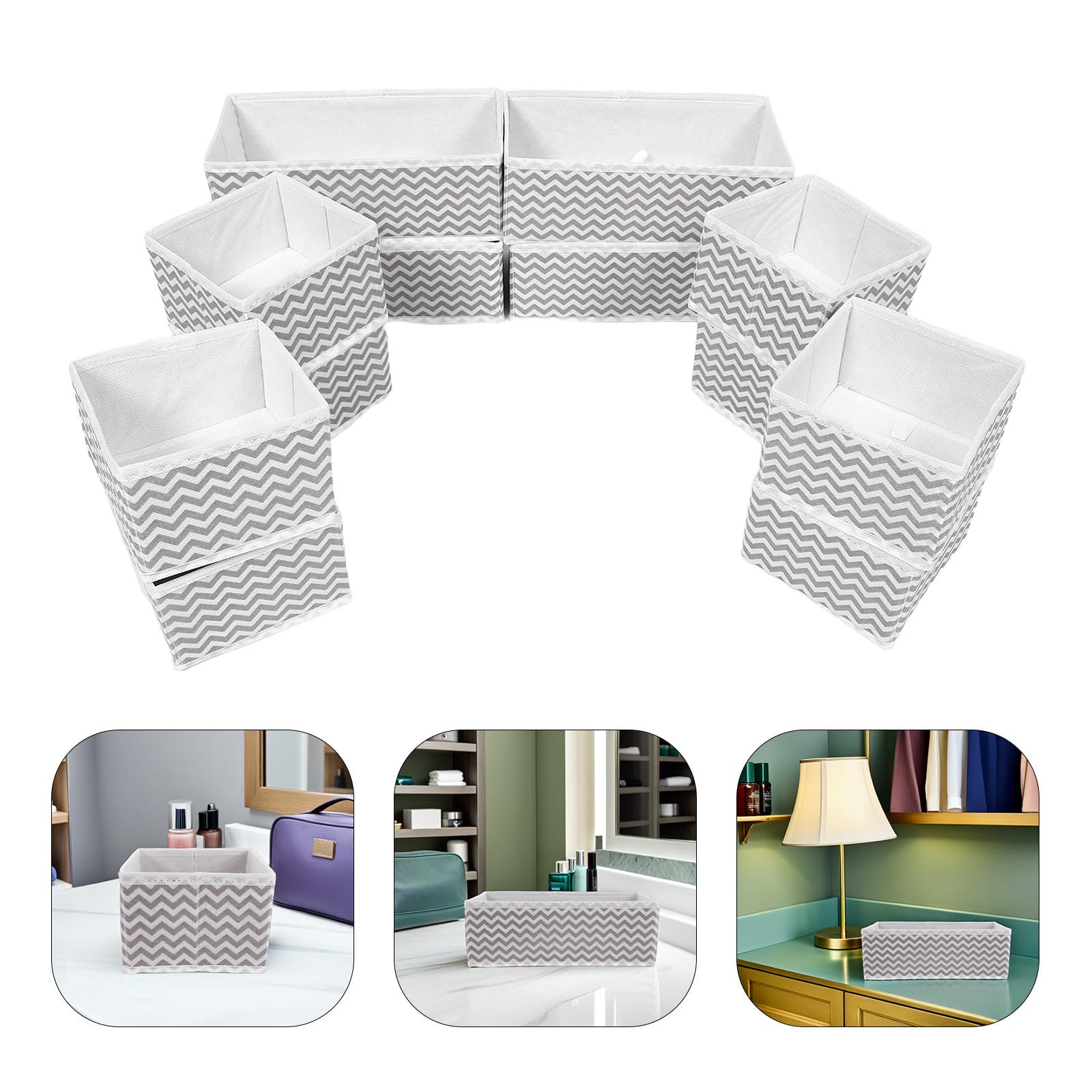 Organizador de Cajones 12 Piezas para Ropa Interior y Calcetines de Tela No Tejida, Diseño sin Tapa y Estructura Resistente para Armarios y Cómodas