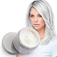 Vista 1 de Cera de color blanco para el cabello, cera natural de peinado de 4.23 onzas, crema de peinado temporal para fiestas, cosplay, Halloween, uso diario