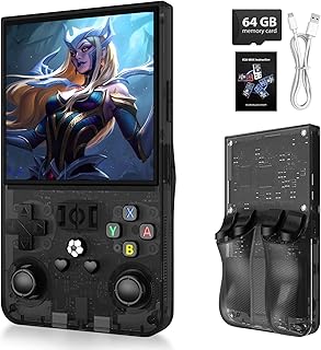 2026 Neue Upgrade R36MAX Retro Handheld-Spielekonsole mit 64GB Eingebauten 18000+ Klassischen Spielen, Tragbare Videospielkonsole Linux-System 4,0 Zoll IPS-Bildschirm, 4000mAh Wiederaufladbarer Akku