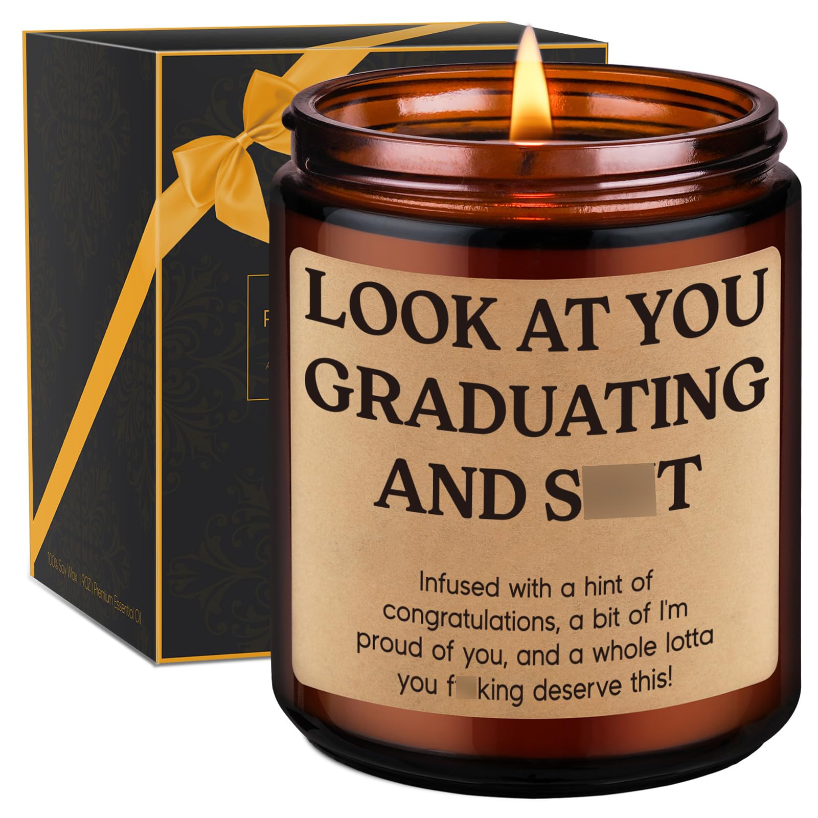 GSPY Grad Candle, 2025 Graduation Gifts for Her, Him - College Grad Gifts, Graduating Nursing School - Funny High School, Masters Degree, PhD, Nurse Graduation Presents for Women, Men, Graduate