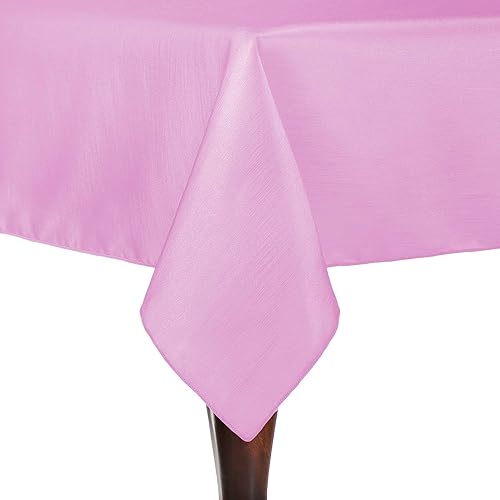 Ultimate Textile -Paquete de 5 manteles de satén Shantung reversibles, mantel cuadrado Majestic de 54 x 54 pulgadas, color rosa claro