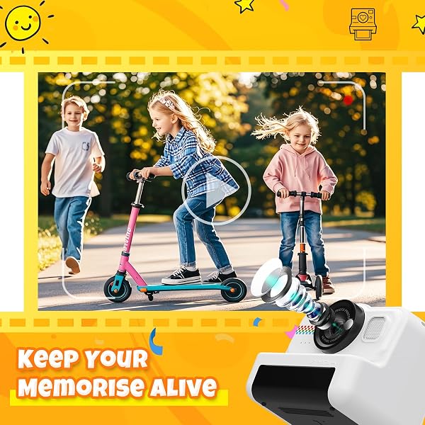 HiMont Kinderkamera Sofortbildkamera, 1080P Sofortbildkamera Kinder mit 32GB Karte & 3 Rollen Druckpapier, lustige Kinderspielzeug Geschenke für Jungen & Mädchen von 3-12 Jahren(Schwarz) - 4