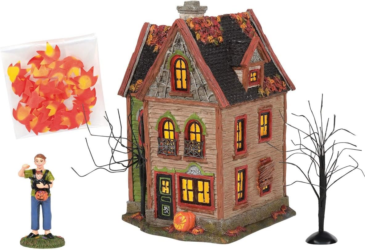 Department 56Snow Village Halloween Halloween Spider House Lighted Building, 8.27 in H