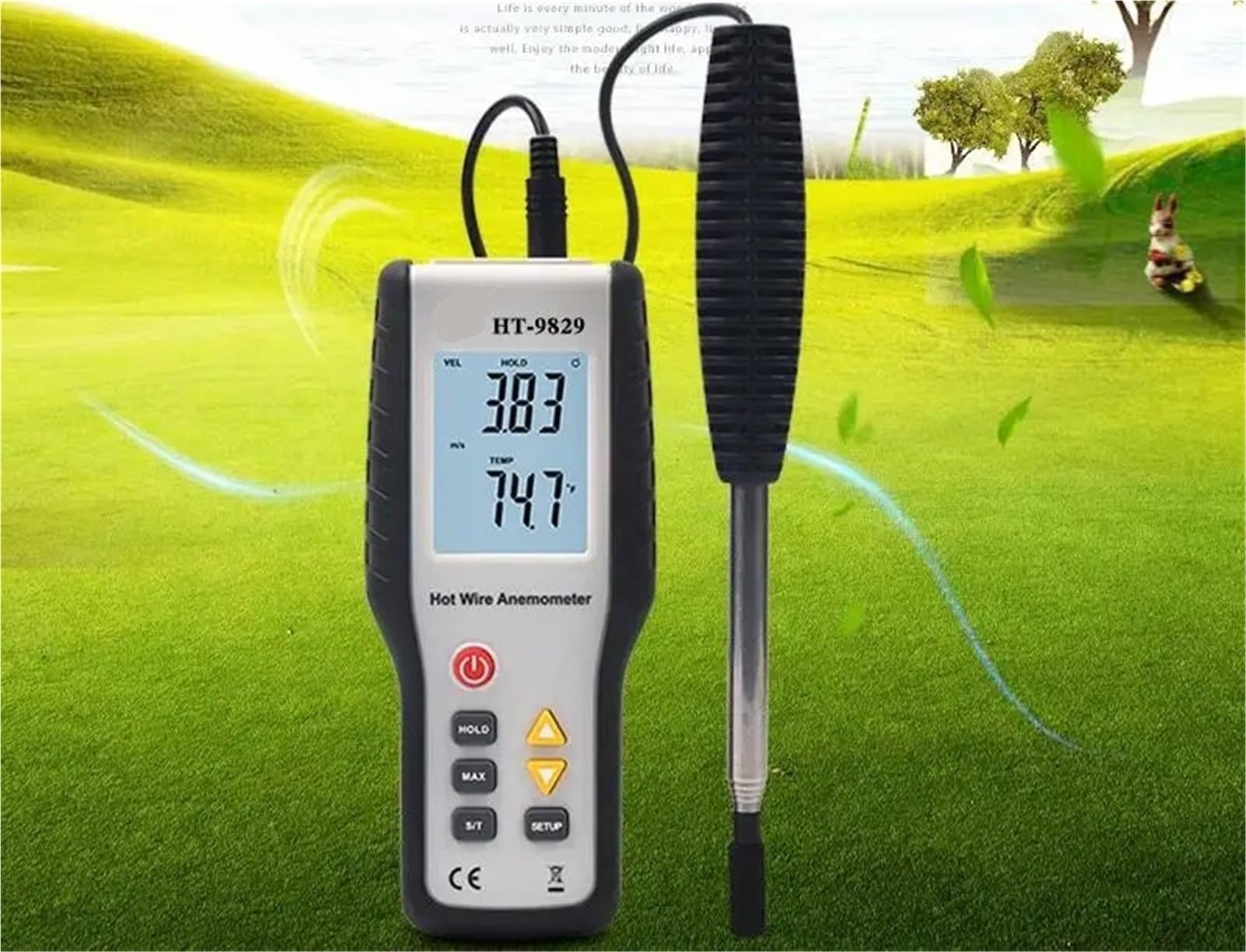 Anémomètre Numérique Portable Haute Sensibilité, Anémomètre Thermique à Fil Chaud, Instruments de Mesure