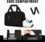Searock 14 sac de gymnastique pour hommes & Les femmes, Mini Sac à bandoulière avec compartiment de chaussures, sac à dos léger pour les sports de voyage, noir foncé