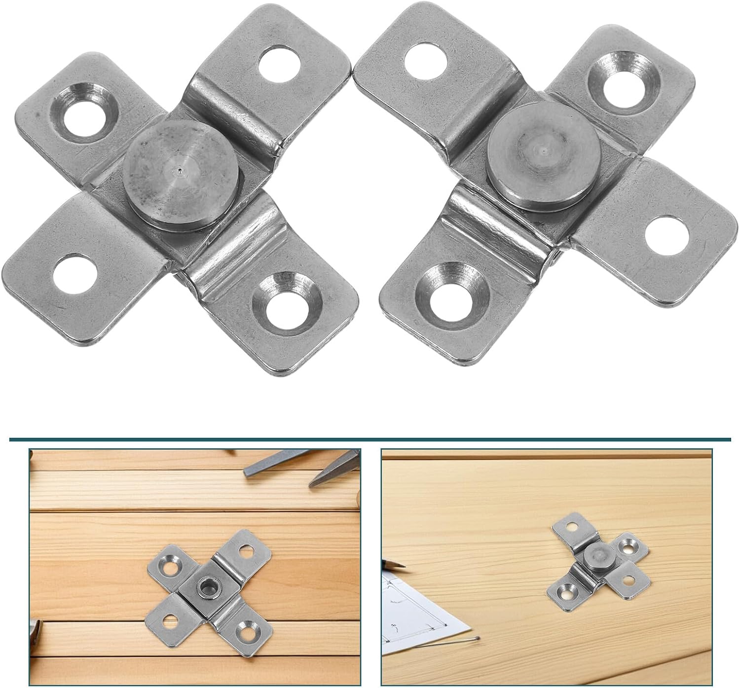Stainless Steel Damping Pivot Hinge 2pcs for Cabinet Boxes