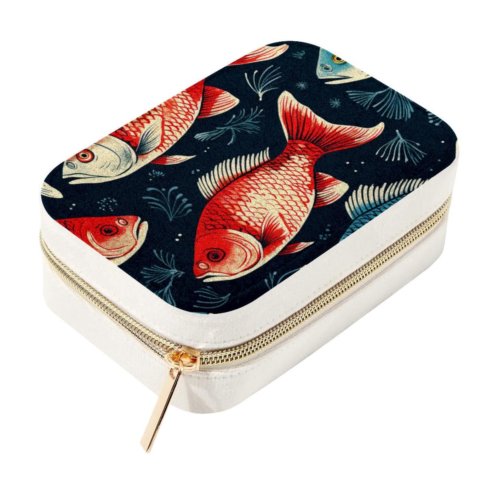Boîte à bijoux voyage poisson sous-marin double couche fille