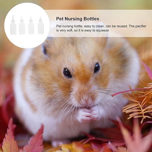 Miniatura 6 de Baluue - Kit de 4 botellas para mascotas, botella líquida para apretar, botella de silicona reemplazable para lactancia, gatitos recién nacidos,
