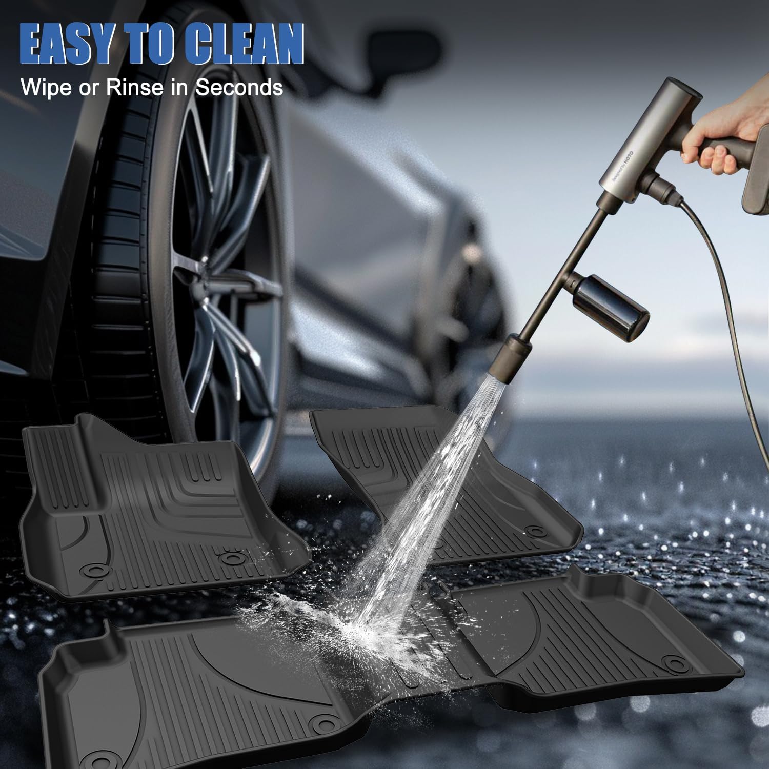 AOMSAZTO Floor Mats Compatible with Cadillac XT4 2019-2026, Front & Rear Row Floor Liners & Cargo Liner & Seat Back Mats, All Weather Protection Custom Fit Full Coverage Waterproof XT4 Accessories - Image 7