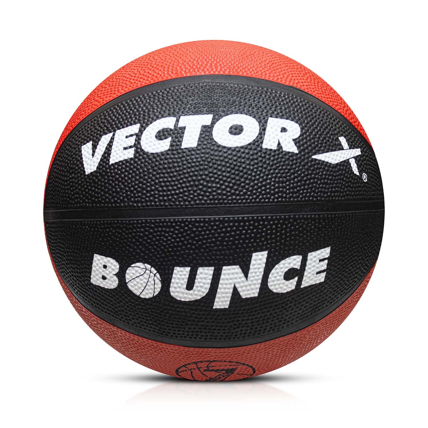 Vector X Bounce Rubber Moulded Basketball Basketball Size 7 Basket Ball for Indoor-Outdoor Practice/Training Basketball for Players Basketball with Free Air Needle Best Basketball Match Ball for Kids,