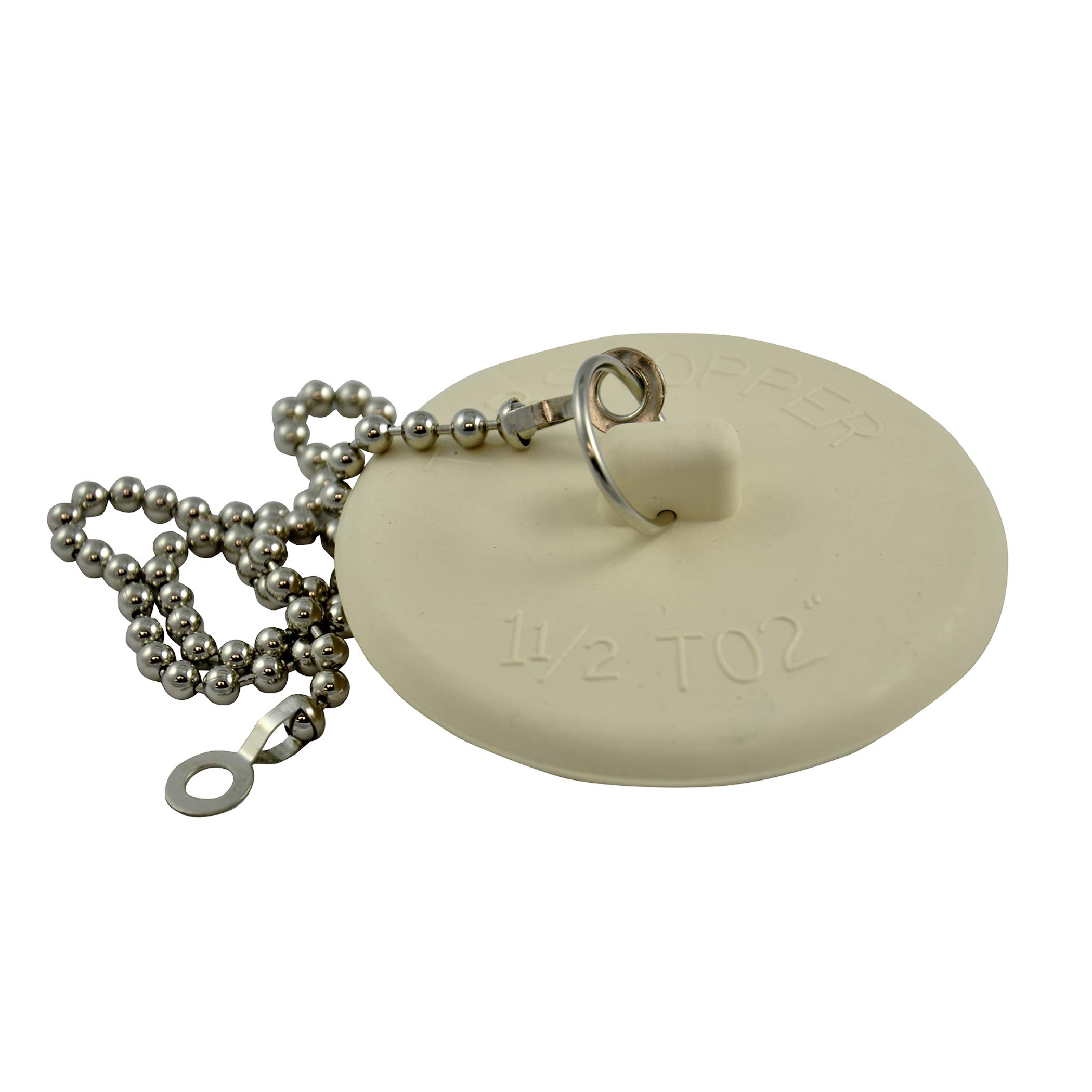 Danco 80783 Fit-All Rubber Stopper Tub Drain White
