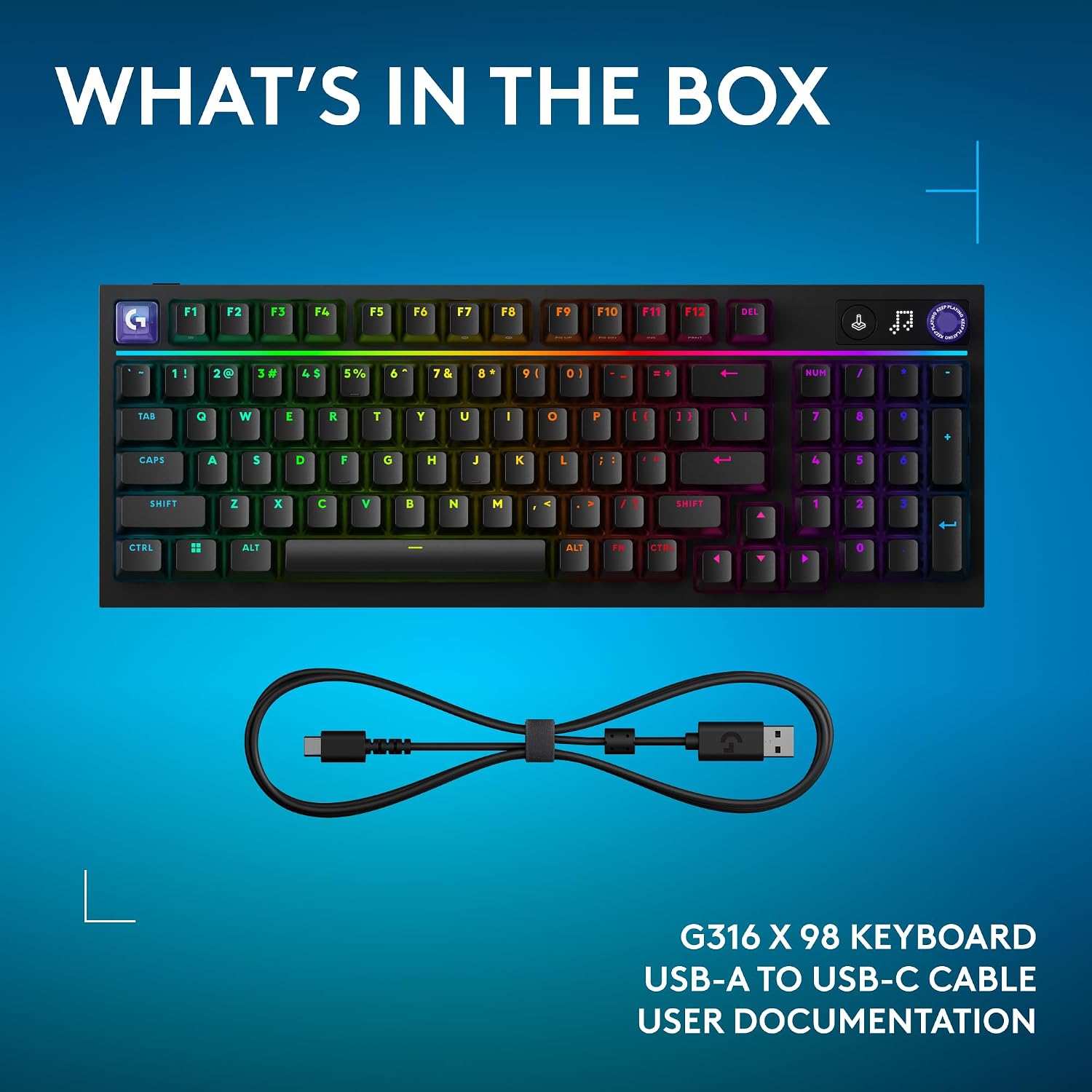 Logitech G316 X 98 Gaming Keyboard, 8 kHz Report Rate, Hot-Swappable Linear Switches, Gasket Structure, LED Dot Matrix Display & Dial, Double Shot PBT Keycaps, USB-C, RGB LIGHTSYNC, for PC - Black 12 71tpVdMfYpL. AC SL1500
