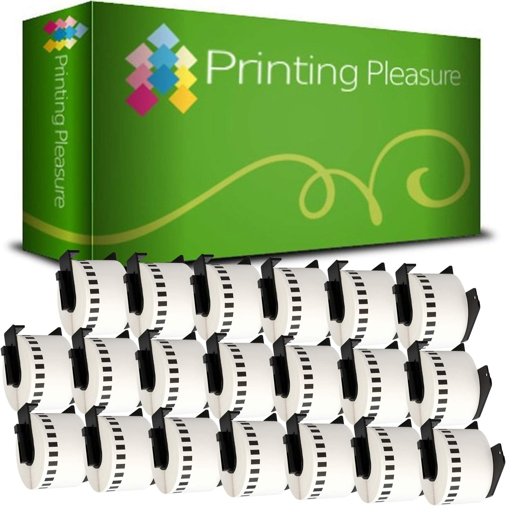 Printing Pleasure 20 x DK22223 Continuous Address Labels Compatible with P-Touch QL-500 QL-550 QL-570 QL-700 QL-720 QL-800 QL-810 QL-820 QL-1100 QL-1110 | 50mm x 30.48m | Thermal Paper Roll