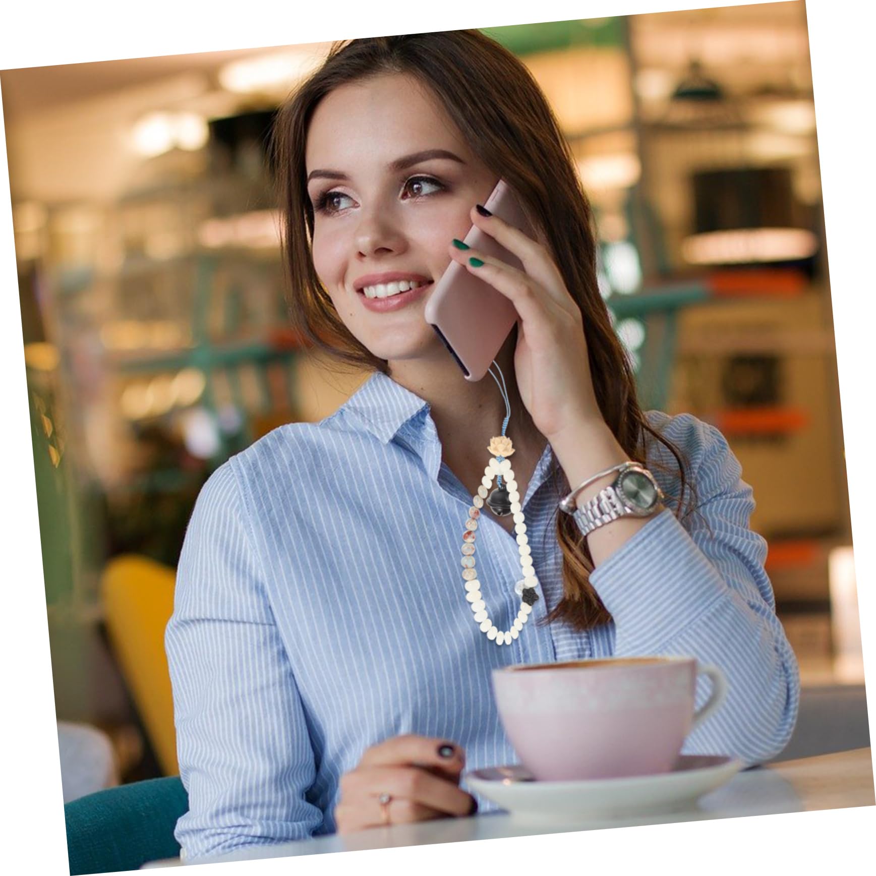 VILLCASE Cinturino per Telefono Breve Cinghia Decorativa per Smartphone Antiscivolo e Resistente Installazione Facile Adatto Chiavi e Piccoli Oggetti