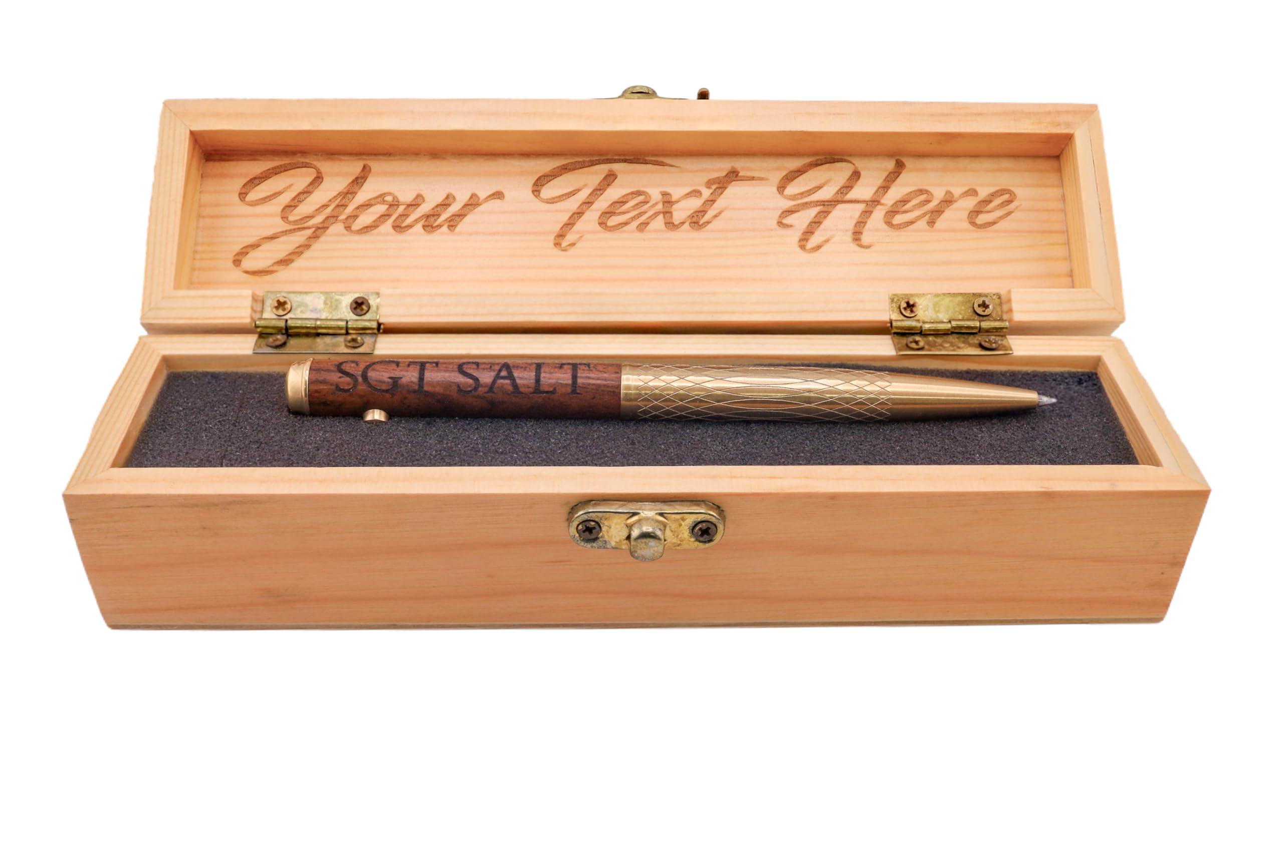 Engraved Brass and Wood Pen | Personalized Wood Gift Box | Great For Retirement, Brother, Graduation, Birthday, Anniversary or Fathers Day